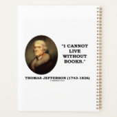 Thomas Jefferson ik kan niet leven zonder het boek Planner (Achterkant)