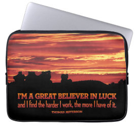 Thomas Jefferson Inspirerend citaat "Geluk" Laptop Sleeve