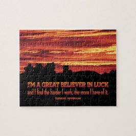 Thomas Jefferson Inspirerend citaat "Geluk" Legpuzzel