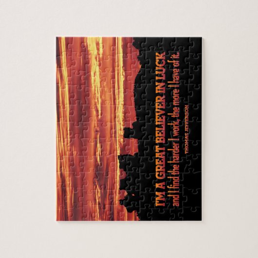 Thomas Jefferson Inspirerend citaat "Geluk" Legpuzzel (Verticaal)