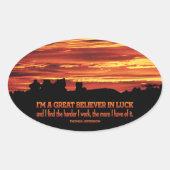 Thomas Jefferson Inspirerend citaat "Geluk" Ovale Sticker (Voorkant)