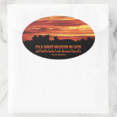 Thomas Jefferson Inspirerend citaat "Geluk" Ovale Sticker (Tas)