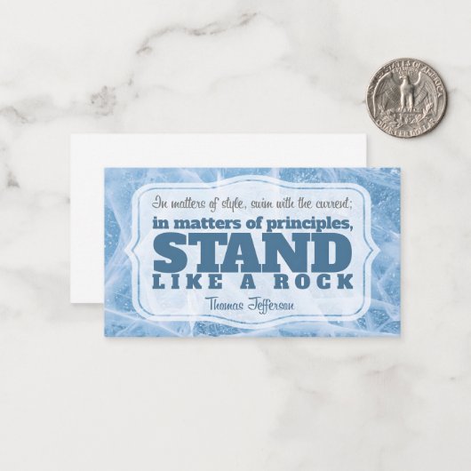Thomas Jefferson Inspirerend citaat "Principe" Notitiekaartje (Voorkant / Achterkant in situ)