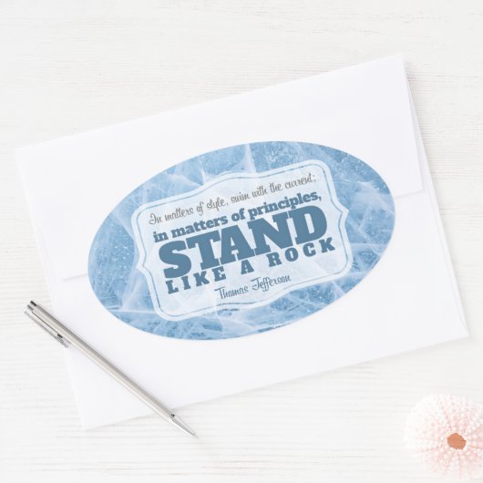 Thomas Jefferson Inspirerend citaat "Principe" Ovale Sticker (Envelop)