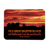 Thomas Jefferson Inspirerend Quote "Luck" Flexi Magneet (Horizontaal)
