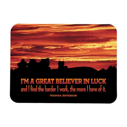 Thomas Jefferson Inspirerend Quote "Luck" Flexi Magneet (Horizontaal)