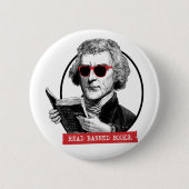 Thomas Jefferson leest verboden boeken Ronde Button 5,7 Cm (Voorkant)