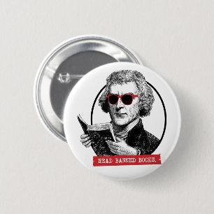 Thomas Jefferson leest verboden boeken Ronde Button 5,7 Cm