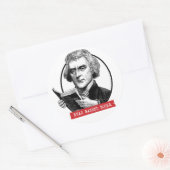 Thomas Jefferson leest verboden boeken Ronde Sticker (Envelop)
