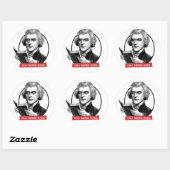 Thomas Jefferson leest verboden boeken Ronde Sticker (Vel)