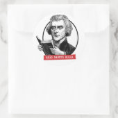 Thomas Jefferson leest verboden boeken Ronde Sticker (Tas)