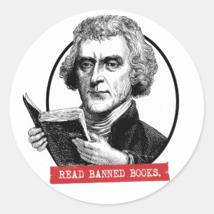 Thomas Jefferson leest verboden boeken Ronde Sticker