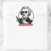 Thomas Jefferson leest verboden boeken Ronde Sticker (Tas)