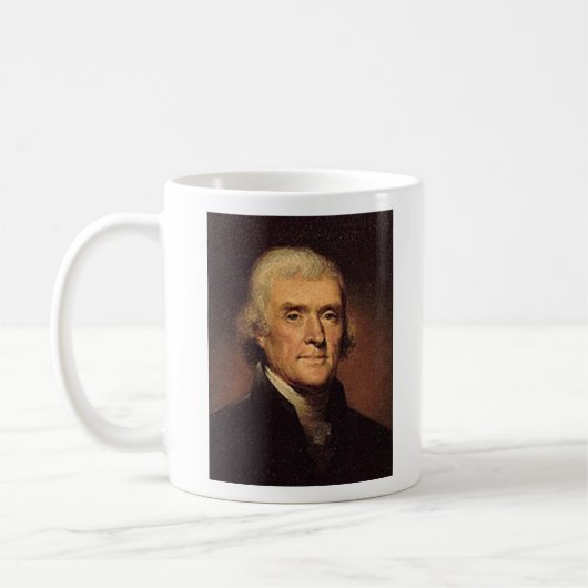 Thomas Jefferson Liberty Citaat Keramische Koffie  Koffiemok (Links)