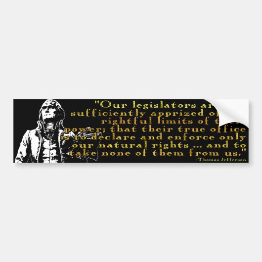Thomas Jefferson "Limits of Power" Bumpersticker (Voorkant)
