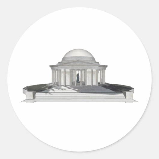 Thomas Jefferson Memorial: 3D Model: Ronde Sticker (Voorkant)