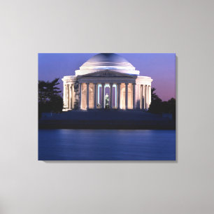Thomas Jefferson Memorial bij Schemer Canvas Afdruk