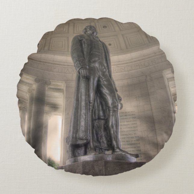 Thomas Jefferson Memorial Bronze Rond Kussen (Voorkant)