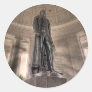Thomas Jefferson Memorial Bronze Statue Ronde Sticker