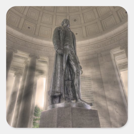 Thomas Jefferson Memorial Bronze Vierkante Sticker (Voorkant)