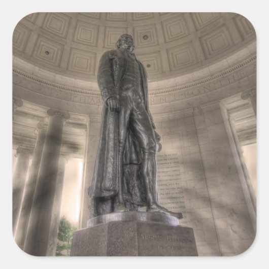 Thomas Jefferson Memorial Bronze Vierkante Sticker (Voorkant)