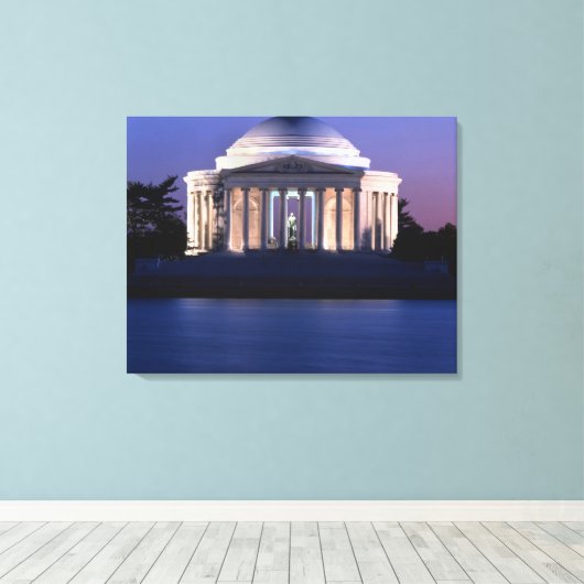 Thomas Jefferson Memorial in Dusk Canvas Afdruk (Insitu (Houten vloer))