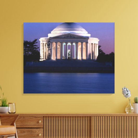 Thomas Jefferson Memorial in Dusk Canvas Afdruk (Insitu (Woonkamer))