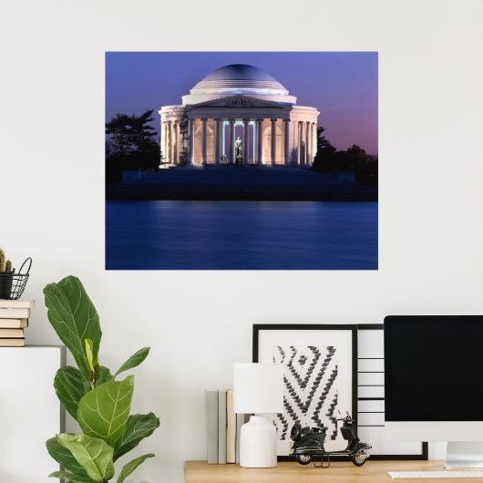 Thomas Jefferson Memorial in Dusk Poster (Thuiskantoor)