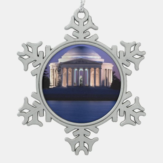 Thomas Jefferson Memorial in Dusk Tin Sneeuwvlok Ornament (Voorkant)