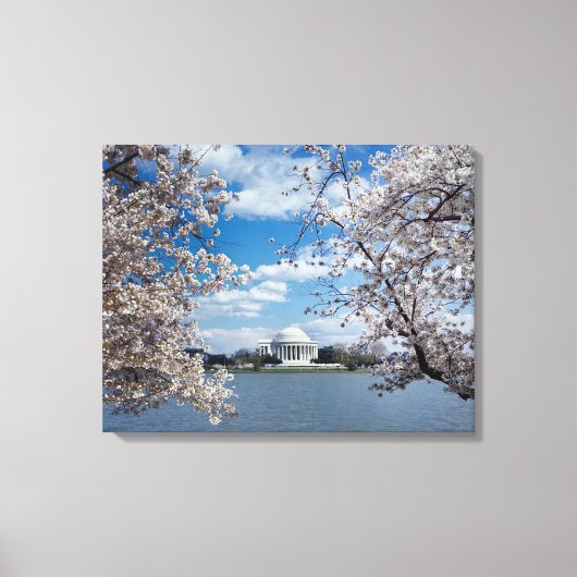 Thomas Jefferson Memorial met Cherry Blossom Canvas Afdruk (Voorkant)