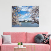 Thomas Jefferson Memorial met Cherry Blossom Canvas Afdruk (Insitu (Woonkamer))