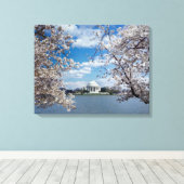 Thomas Jefferson Memorial met Cherry Blossom Canvas Afdruk (Insitu (Houten vloer))