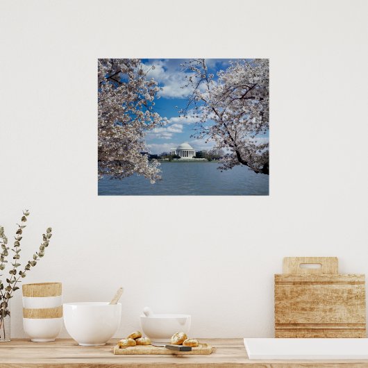 Thomas Jefferson Memorial met Cherry Blossom Poster (Keuken)