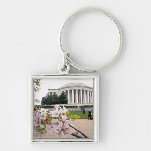Thomas Jefferson Memorial met kersenbloesem Sleutelhanger (Voorkant)