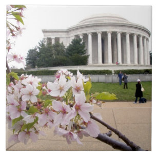 Thomas Jefferson Memorial met kersenbloesem Tegeltje