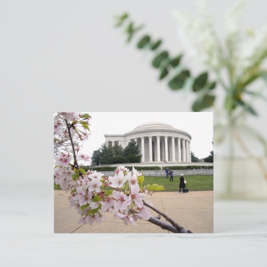 Thomas Jefferson Memorial met kersenbloesems Briefkaart (Staand voorkant)