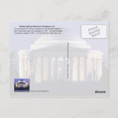 Thomas Jefferson Memorial, Washington, D.C. Briefkaart (Achterkant)