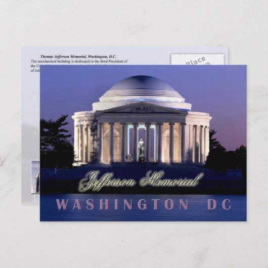 Thomas Jefferson Memorial, Washington, D.C. Briefkaart (Voorkant / Achterkant)