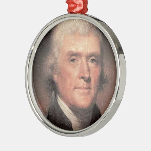 Thomas Jefferson Metalen Ornament (Links)