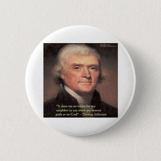 Thomas Jefferson "Nabuurschapsreligie" Citaat-cade Ronde Button 5,7 Cm (Voorkant)