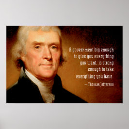 Thomas Jefferson op poster over grote overheid
