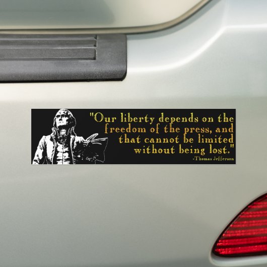 Thomas Jefferson "Our Liberty" Bumpersticker (Op auto)