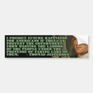 Thomas Jefferson over afvallige arbeid Bumpersticker
