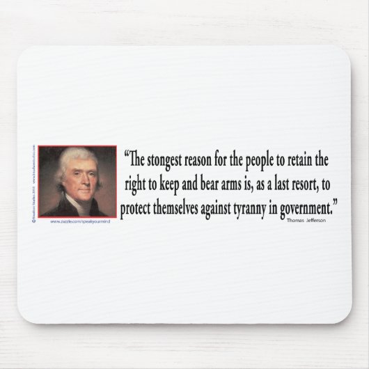 Thomas Jefferson over de controle op Pistolen Muismat (Voorkant)