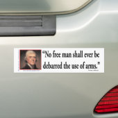 Thomas Jefferson over de rechten van de Pistool Bumpersticker (Op auto)
