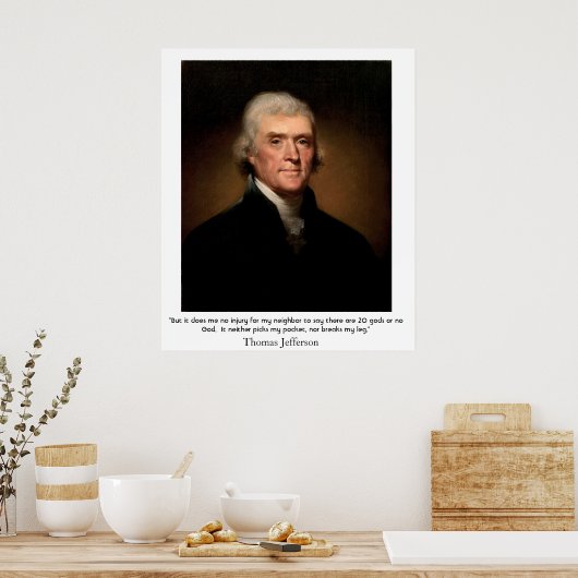 Thomas Jefferson over de staat en religie Poster (Keuken)