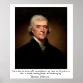 Thomas Jefferson over de staat en religie Poster (Voorkant)
