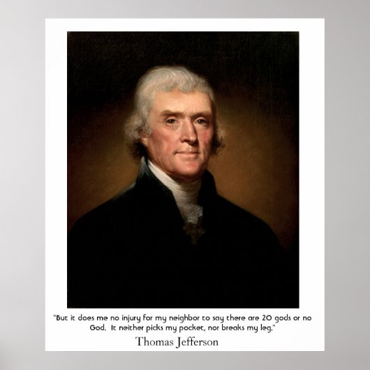 Thomas Jefferson over de staat en religie Poster (Voorkant)