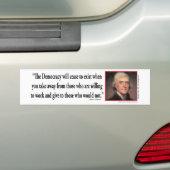 Thomas Jefferson over democratie Bumpersticker (Op auto)