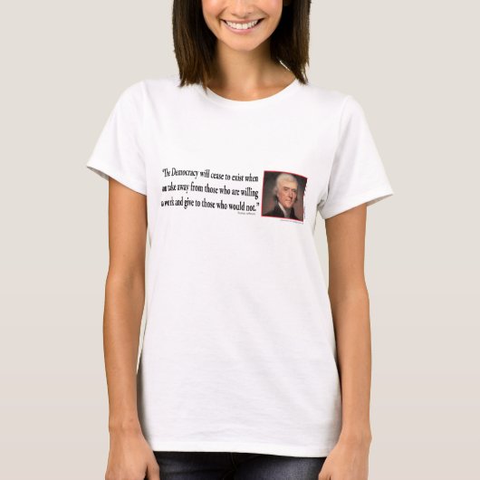 Thomas Jefferson over democratie T-shirt (Voorkant)